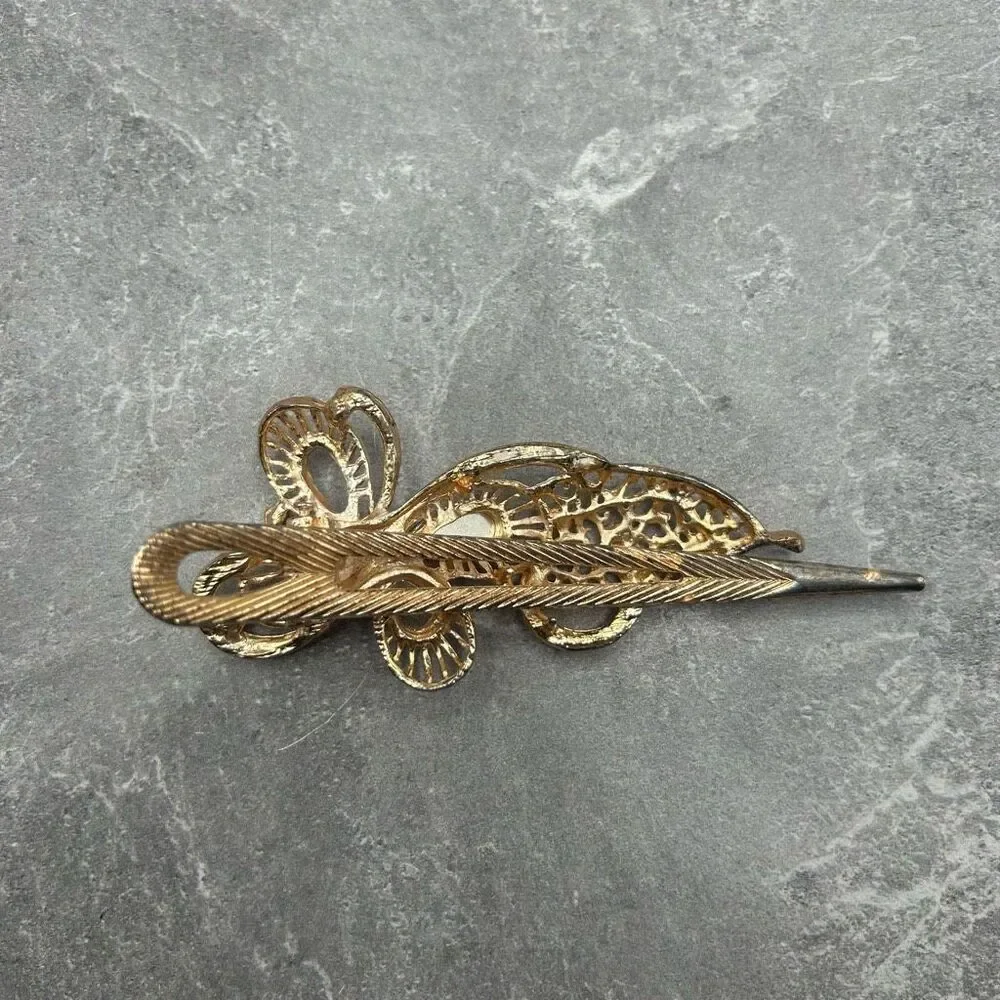 Fashion Jewelry Rhinestones Gold Butterfly Hair Clip Accessories